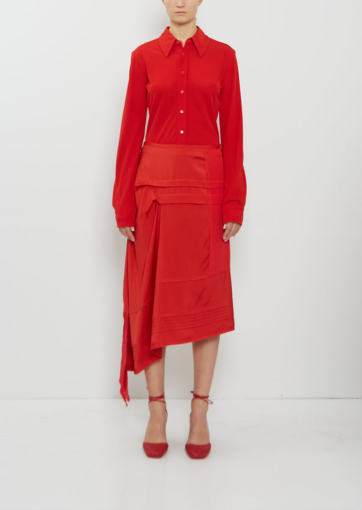 Silk Blend Pleated Skirt