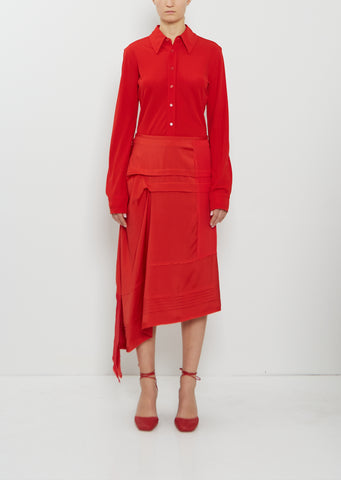 Silk Blend Pleated Skirt