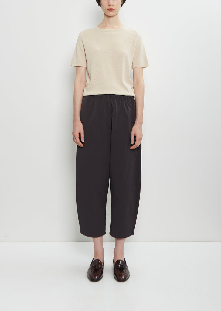 Cotton Gabardine Curved Pull On Pant — Anthracite Grey
