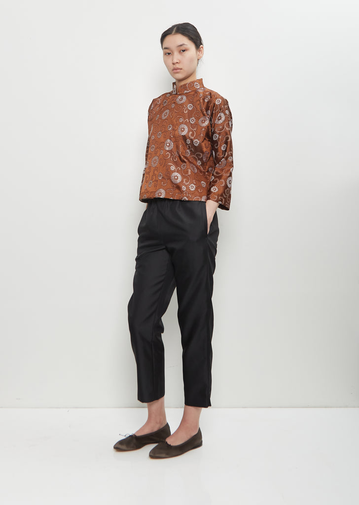 Metallic Jacquard Jacket — Brown