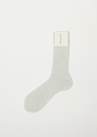 Ribbed Socks — Clear Grey