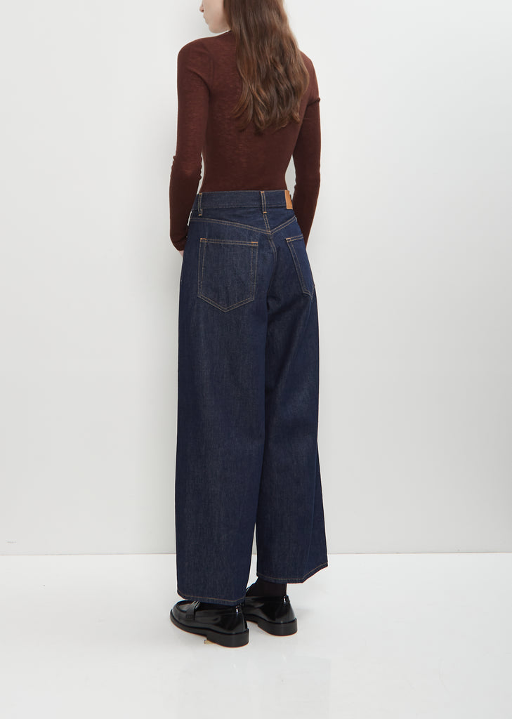 Cotton Denim Cropped Roomy Jean