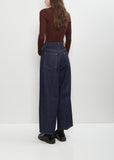 Cotton Denim Cropped Roomy Jean