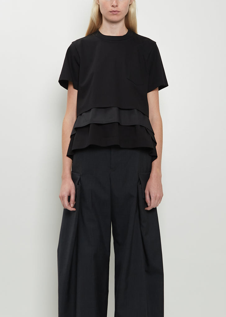 Poplin x Cotton Jersey T-Shirt