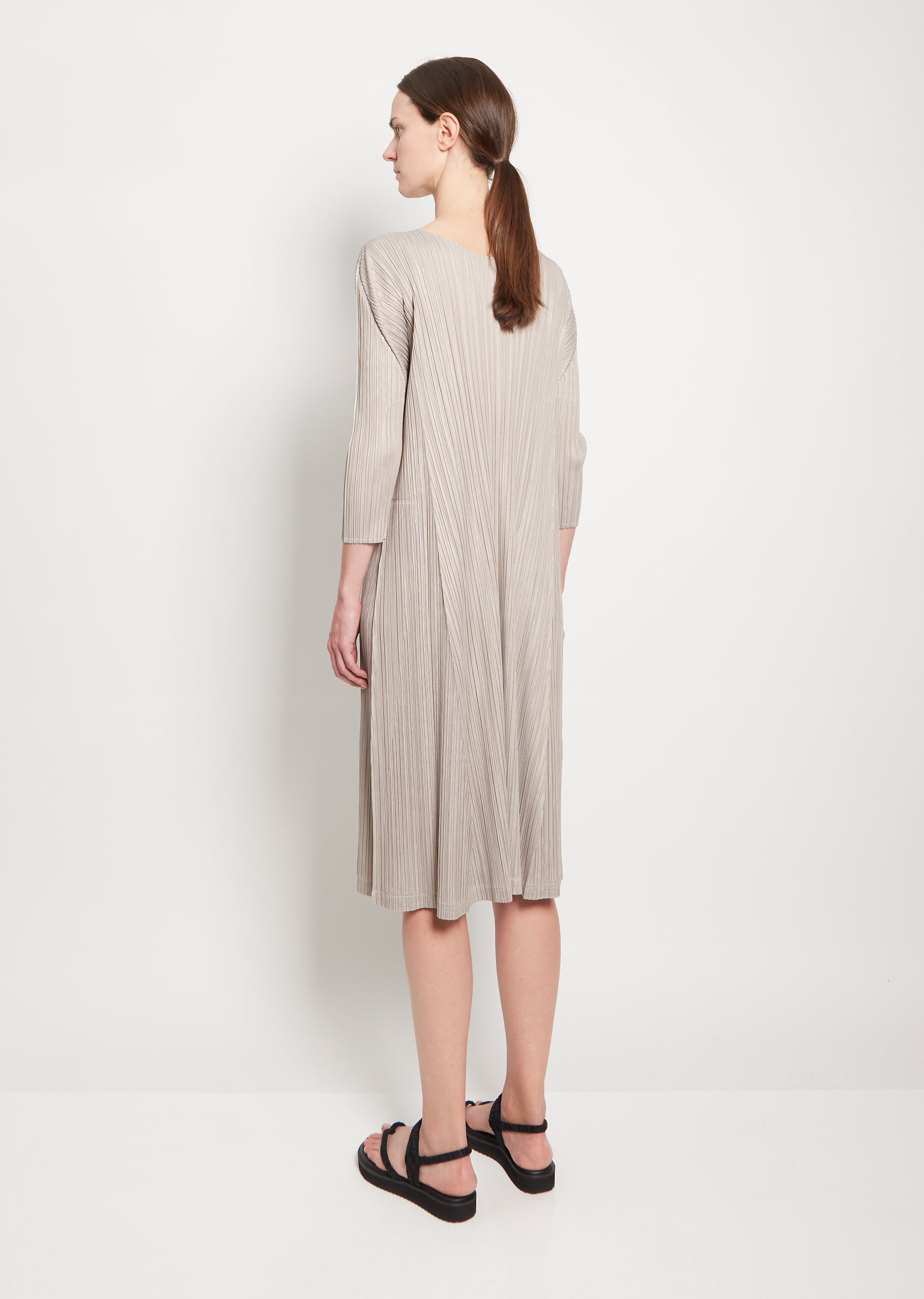 Mellow Pleats Dress - 2 / 42-Greige