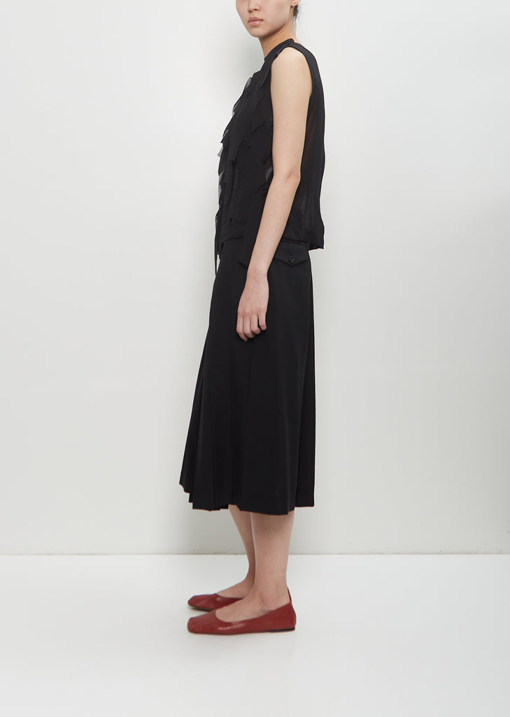 Wool Pleated Skirt Pant