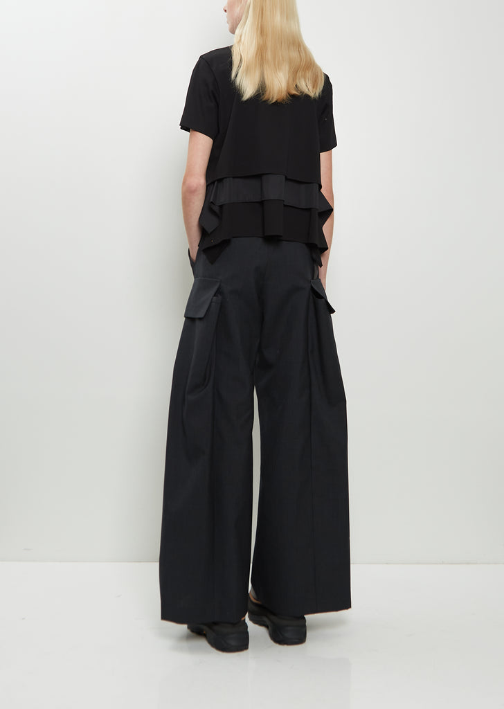 Poplin x Cotton Jersey T-Shirt