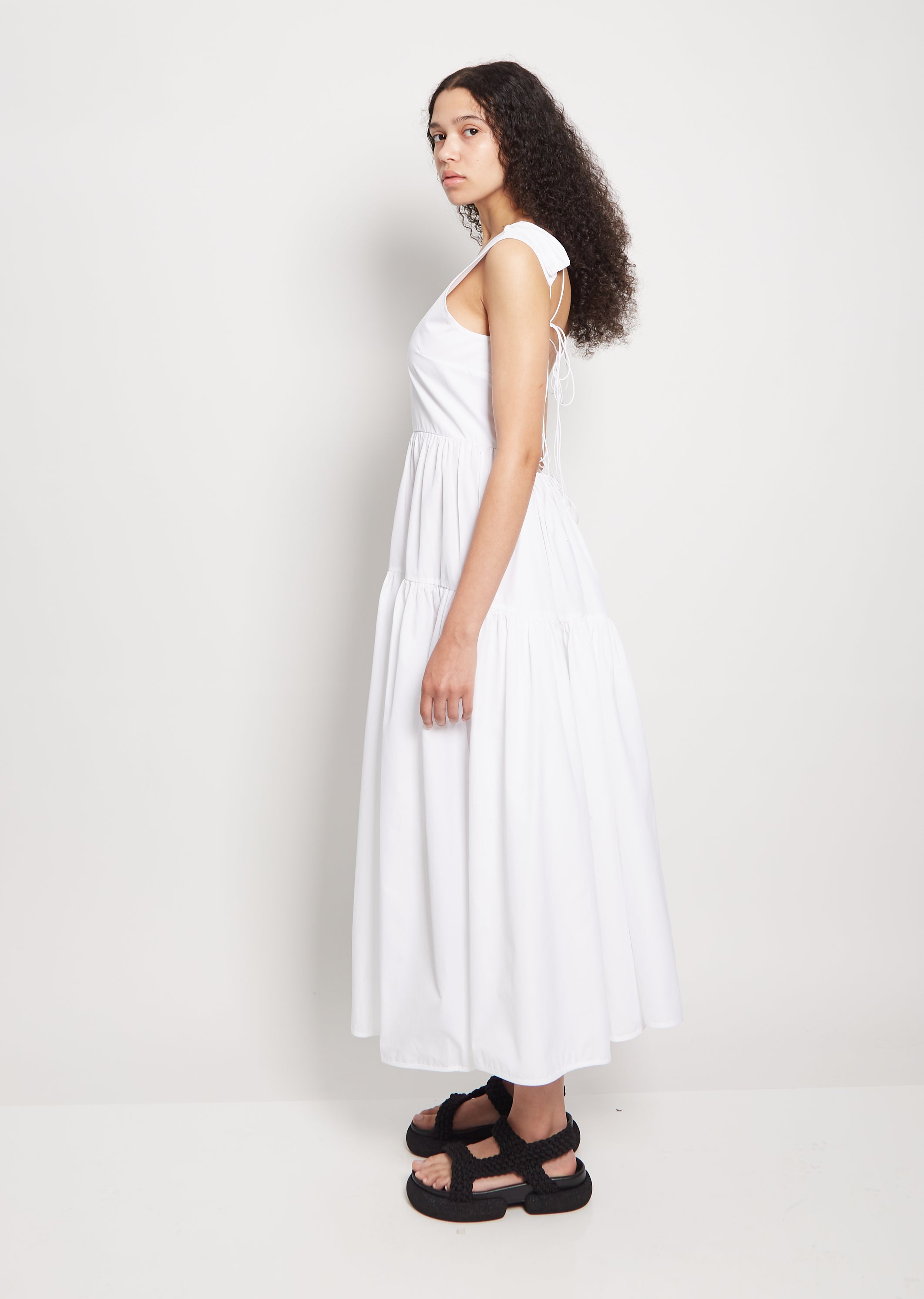 cecilie bahnsen open back dress Cecilie Bahnsen Silk Open-Back Fang Dress In Green - 64% Off
