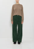 Finx Corduroy Wide 5 Pocket Pants — Forest Green