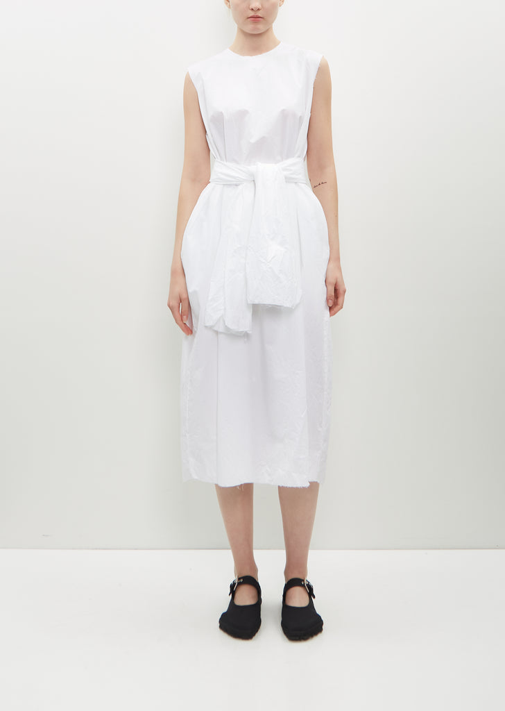 Sleeveless Dress Medium-Long — White