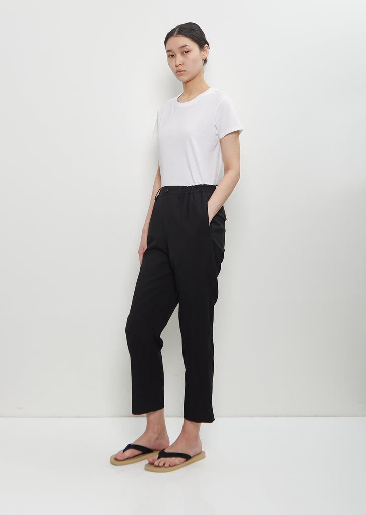 Wool Tapered Trouser — Black