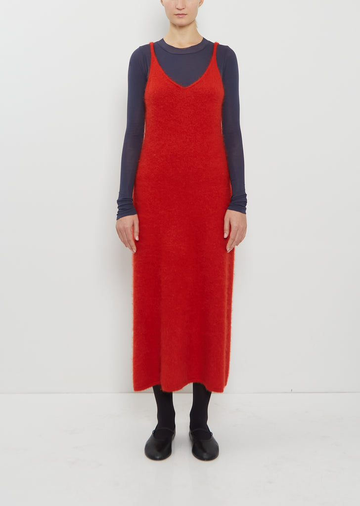 Alpaca Knit Dress — Red