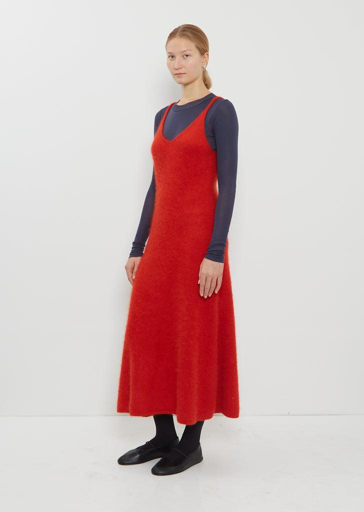 Alpaca Knit Dress — Red