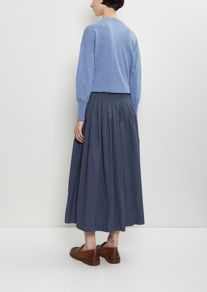 Farmer Cotton Skirt — Micro Check