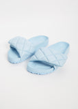 Sylt Padded Leather Slides — Powder Blue