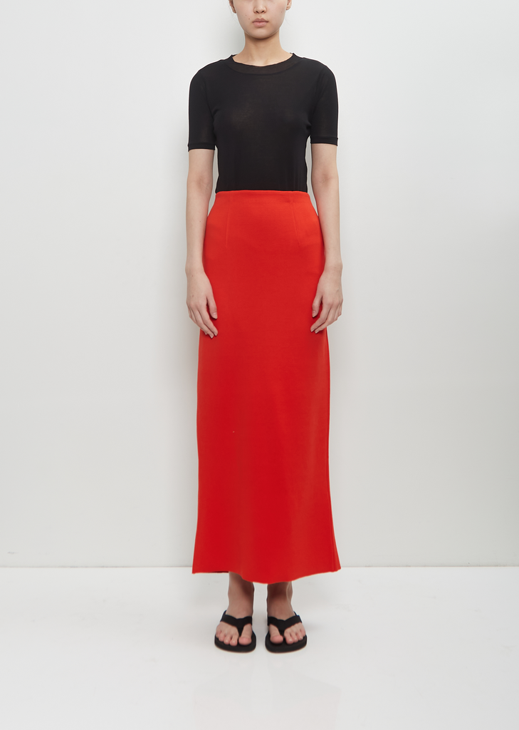 Cotton Silk Strech Double Face Knit Skirt