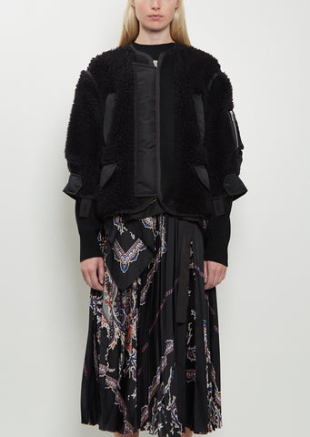 Faux Shearling x Nylon Twill Blouson