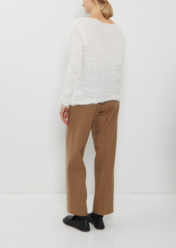 Shifted Fuzzy Pleats Sweater