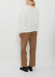 Shifted Fuzzy Pleats Sweater