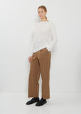 Shifted Fuzzy Pleats Sweater
