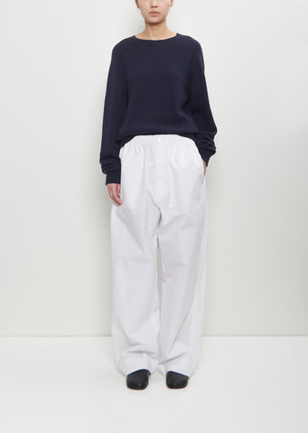 Cotton Poplin Elastic Waist Trouser