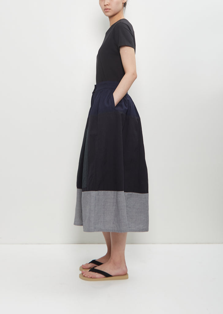 Wool Linen Elevation Patchwork Santome Skirt