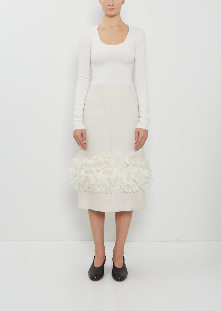 Petal Wool Silk Skirt
