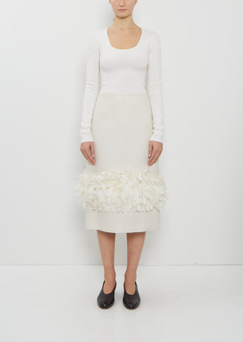 Petal Wool Silk Skirt