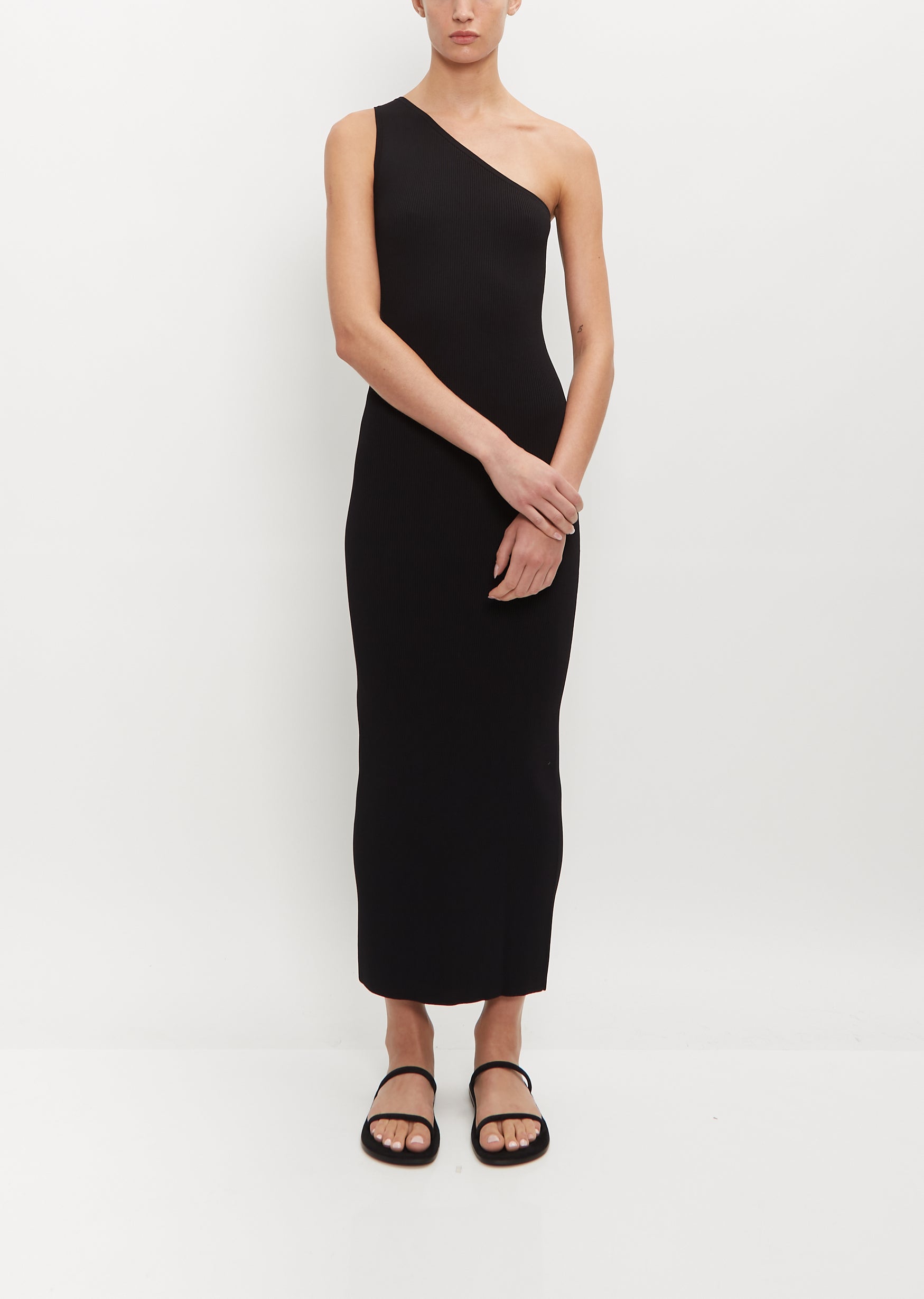 One-Shoulder Ribbed Dress La Garonne One-Shoulder Ribbed Dress La Garonne