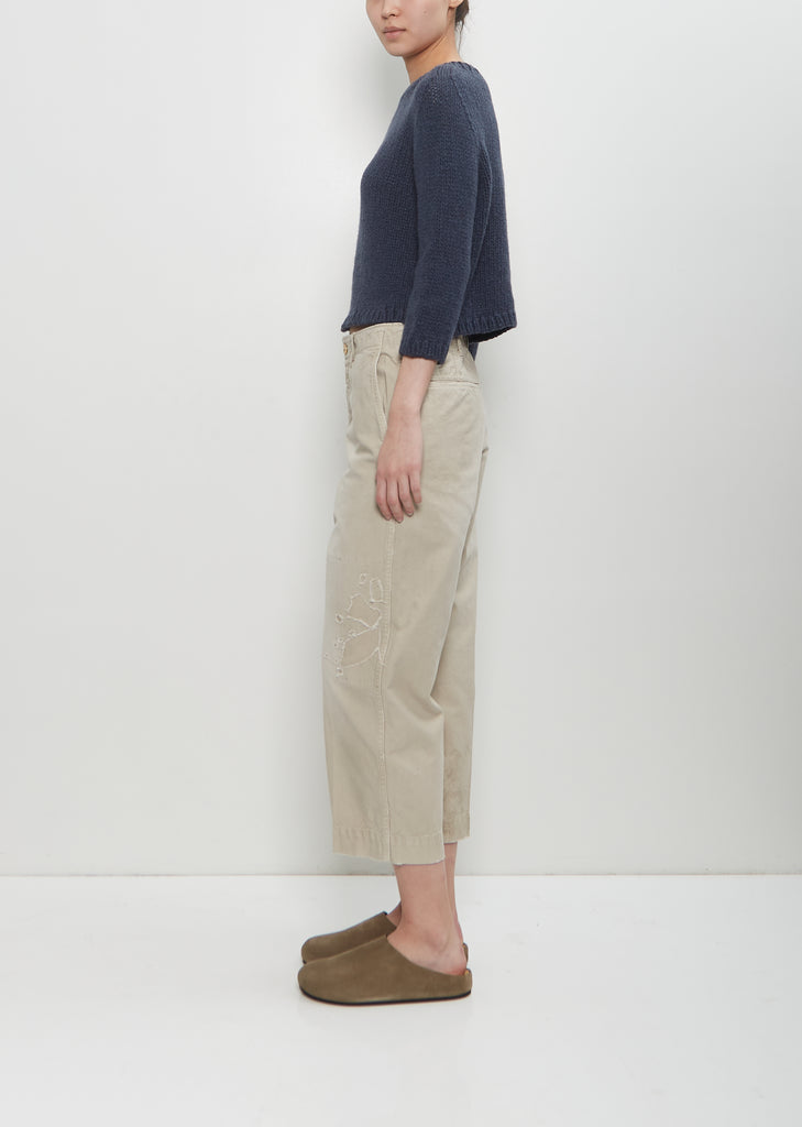 Cotton Long Staple Chino Pants — Beige