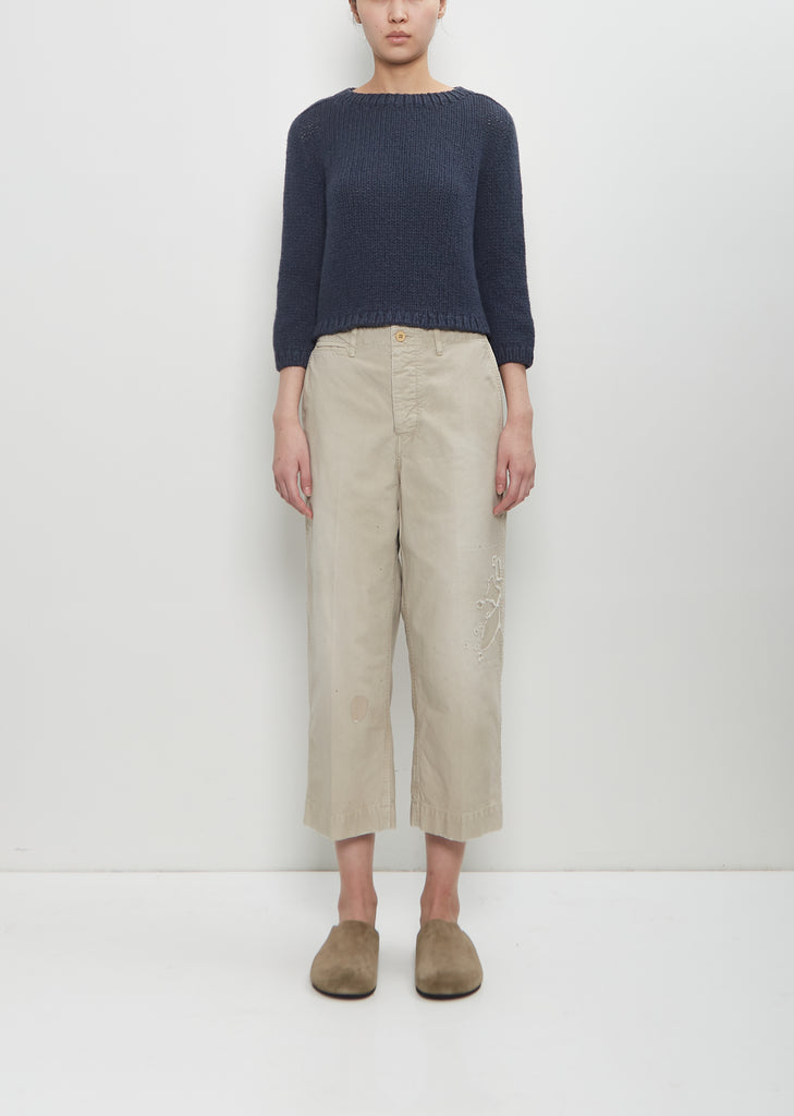 Cotton Long Staple Chino Pants — Beige