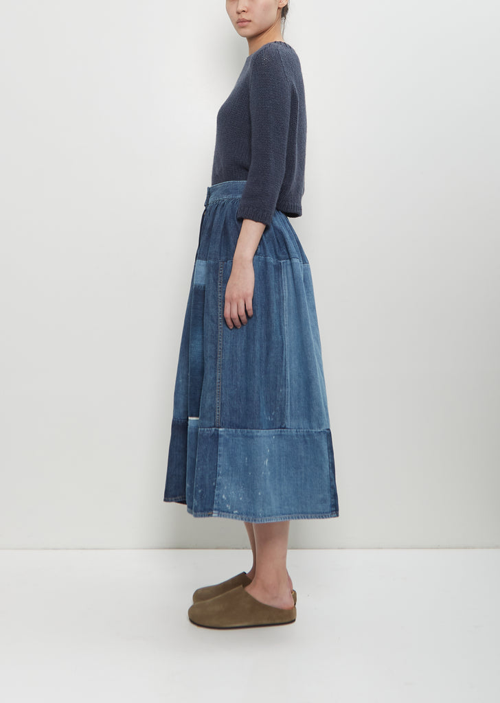 Denim Elevation Patchwork Skirt