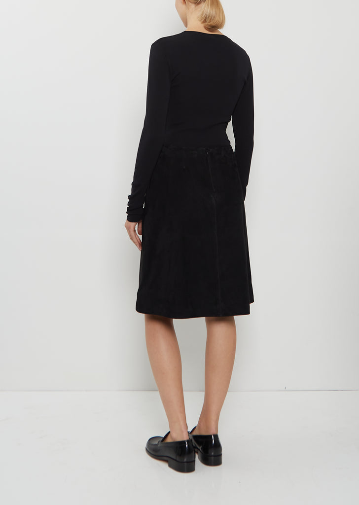 Suede A-Line Skirt