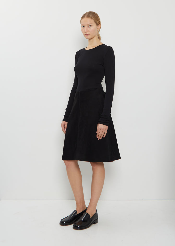 Suede A-Line Skirt