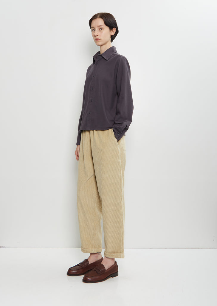 Paride Cotton Velvet Pant — Cemento
