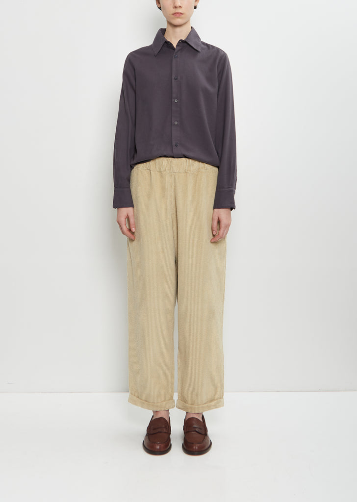 Paride Cotton Velvet Pant — Cemento