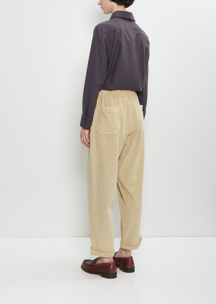 Paride Cotton Velvet Pant — Cemento