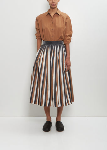 Cotton Taffeta Pleated Skirt