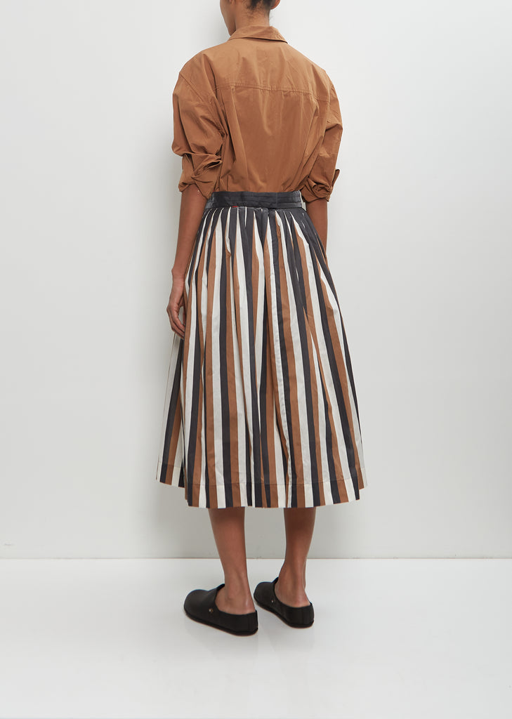 Cotton Taffeta Pleated Skirt