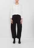 Cotton Gusset Wide Pants  — Black