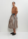 Cotton Taffeta Pleated Skirt