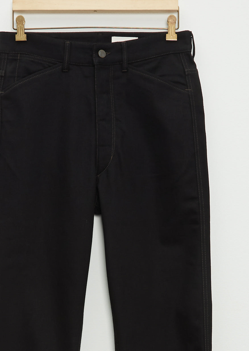 Men's Curved 5 Pocket Pants — Black – La Garçonne