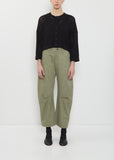 Cotton Gusset Wide Pants  — Khaki
