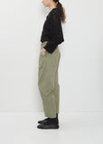 Cotton Gusset Wide Pants  — Khaki