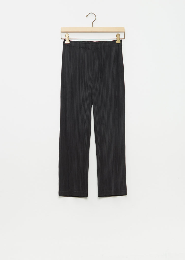 Pleated Crop Pants — Black