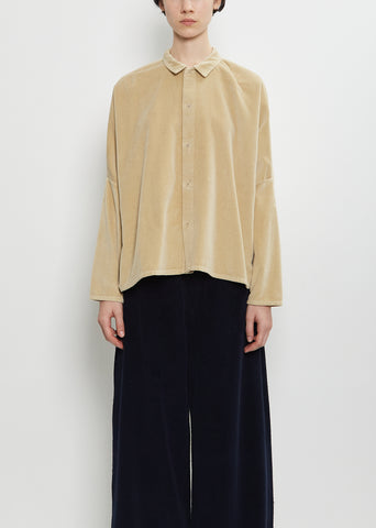 Tina Cotton Velvet Shirt — Cemento