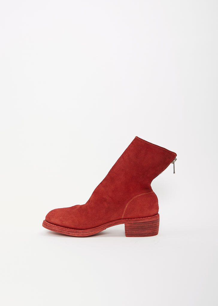 Back Zip Boot — Red