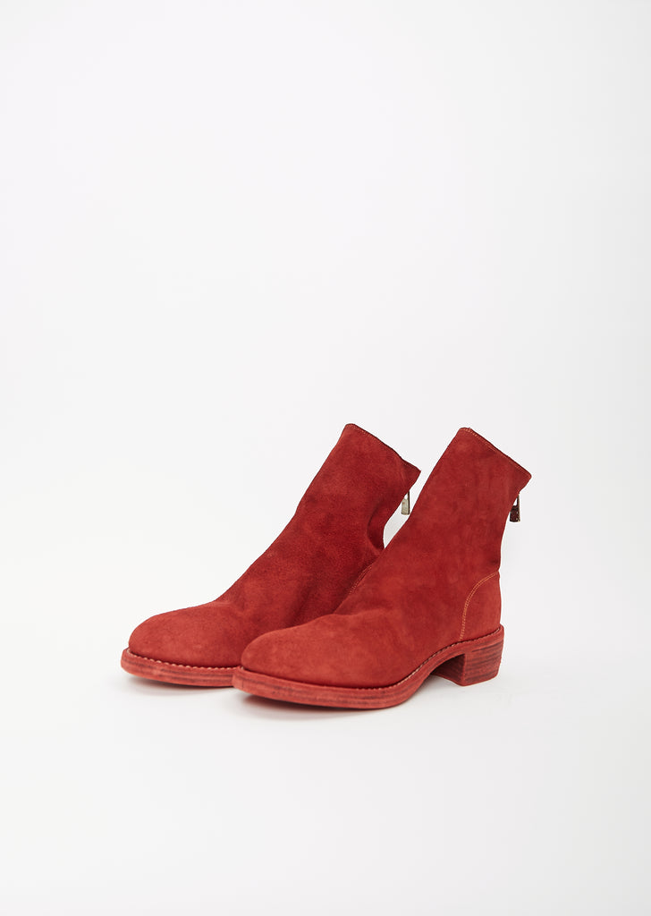 Back Zip Boot — Red