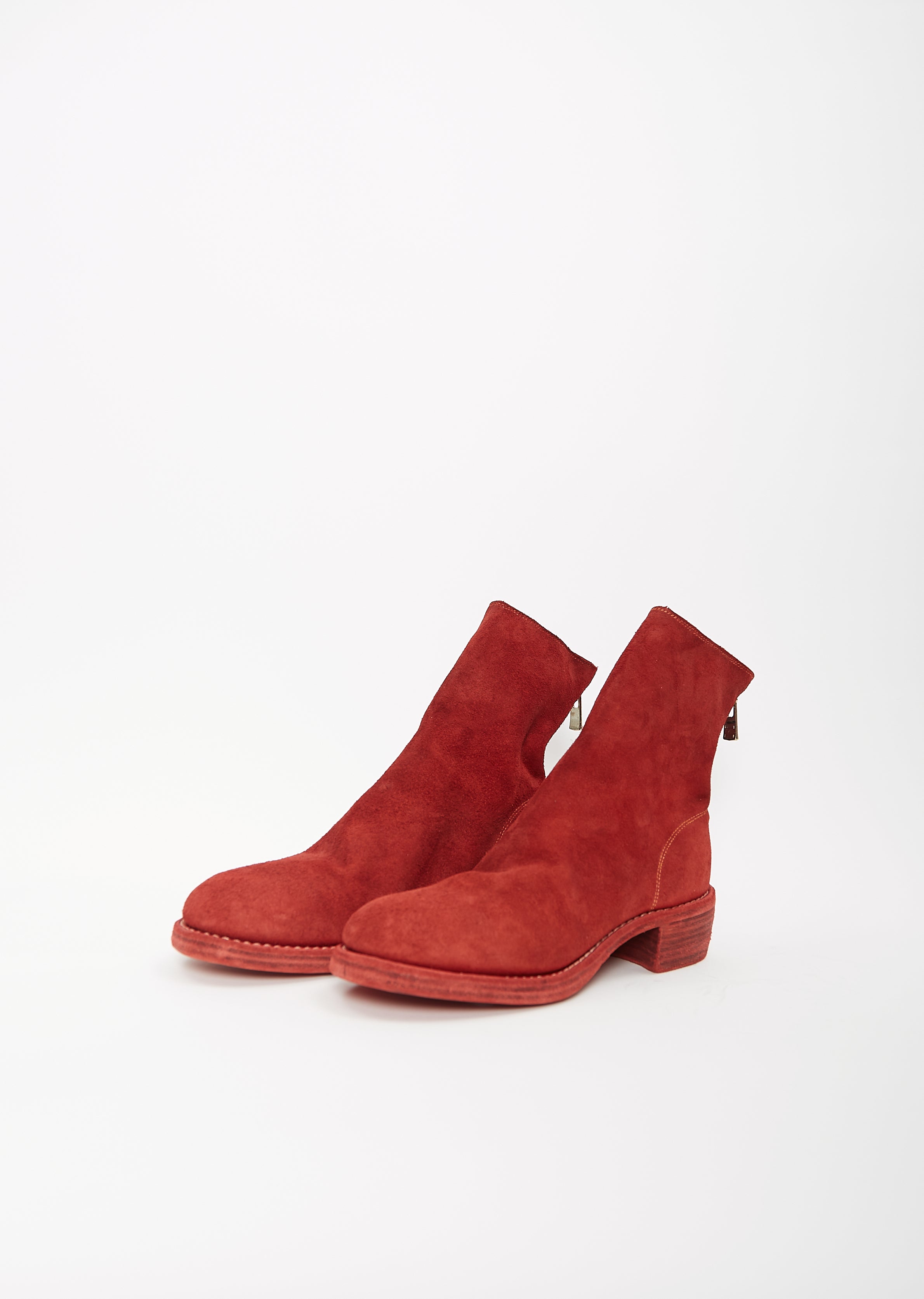 Back Zip Boot — Red – La Garçonne