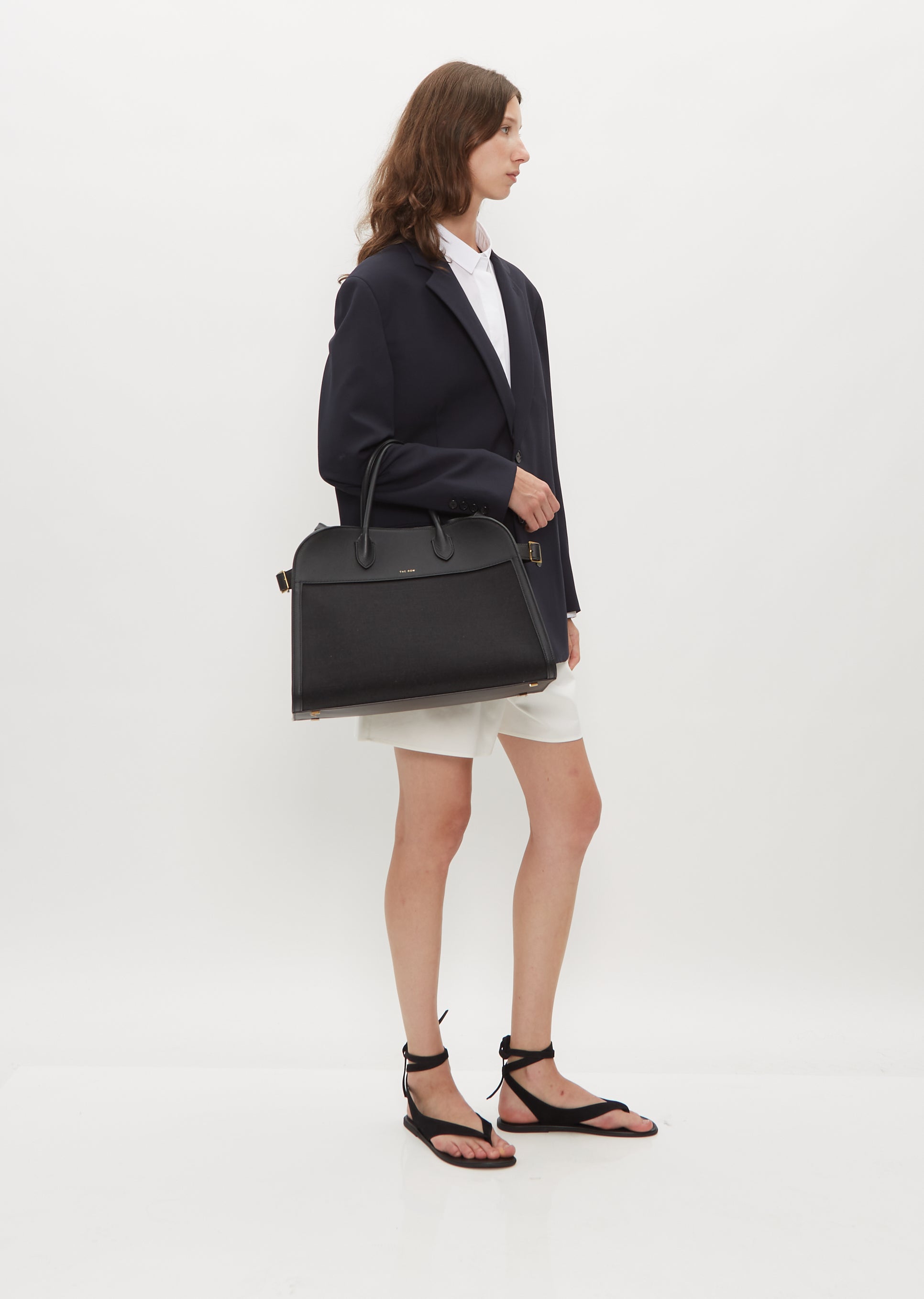 The Row Margaux 15 Top-Handle Bag in Grain Leather
